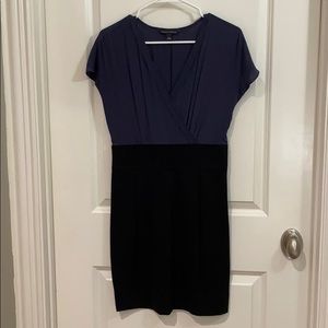 Black & purple/blue classy dress, w/ 100% silk top